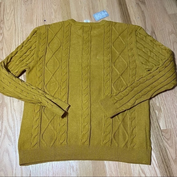 Disney Donald Duck Cable Knit Mustard Yellow Sweater NWT XXL Women’s Disney - Picture 4 of 8